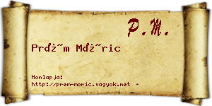 Prém Móric névjegykártya